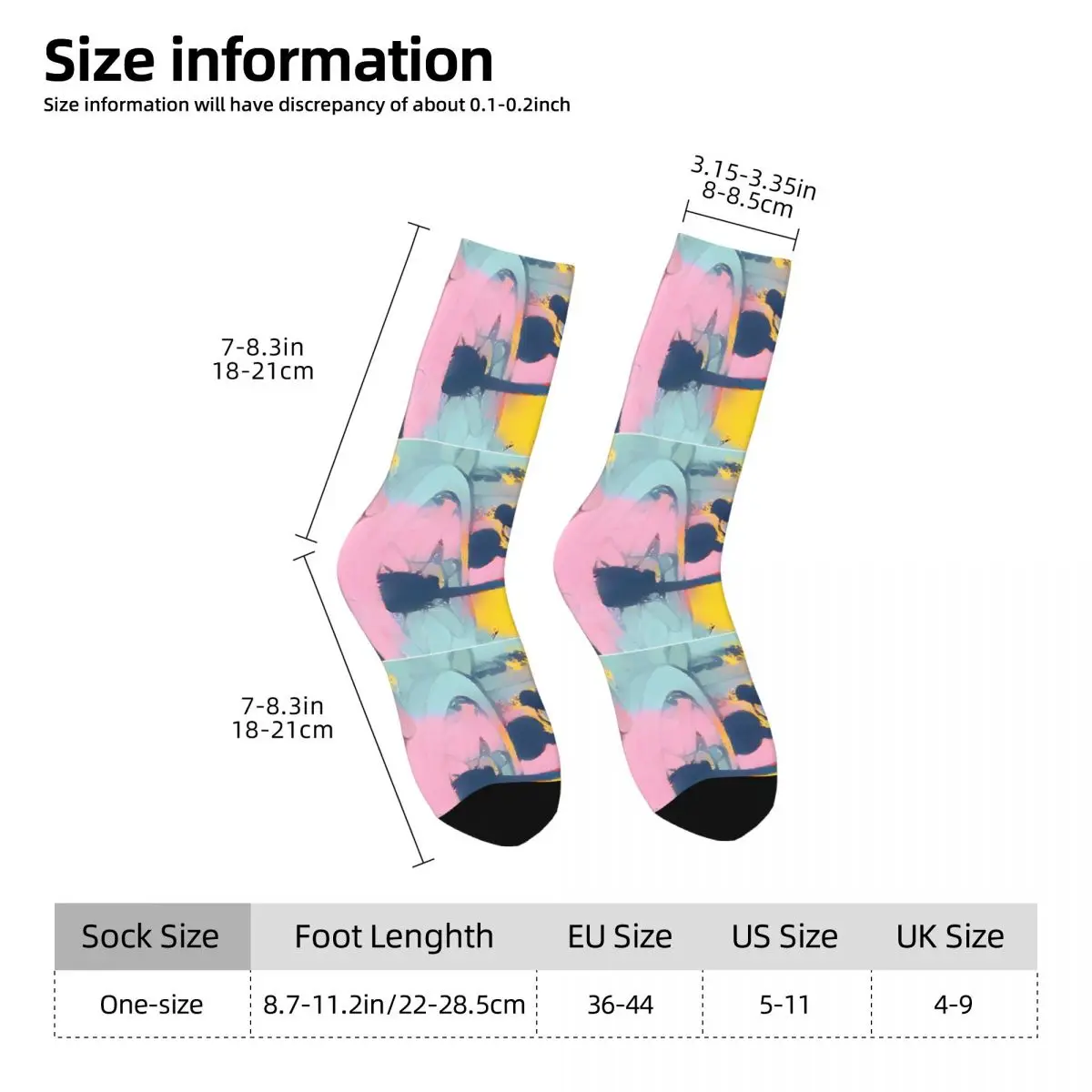 Steambo In Warhol Style Sock for Men Hip Hop Harajuku Disney Mickey Mouse Happy Seamless Pattern Printed Boys Crew Sock image 3