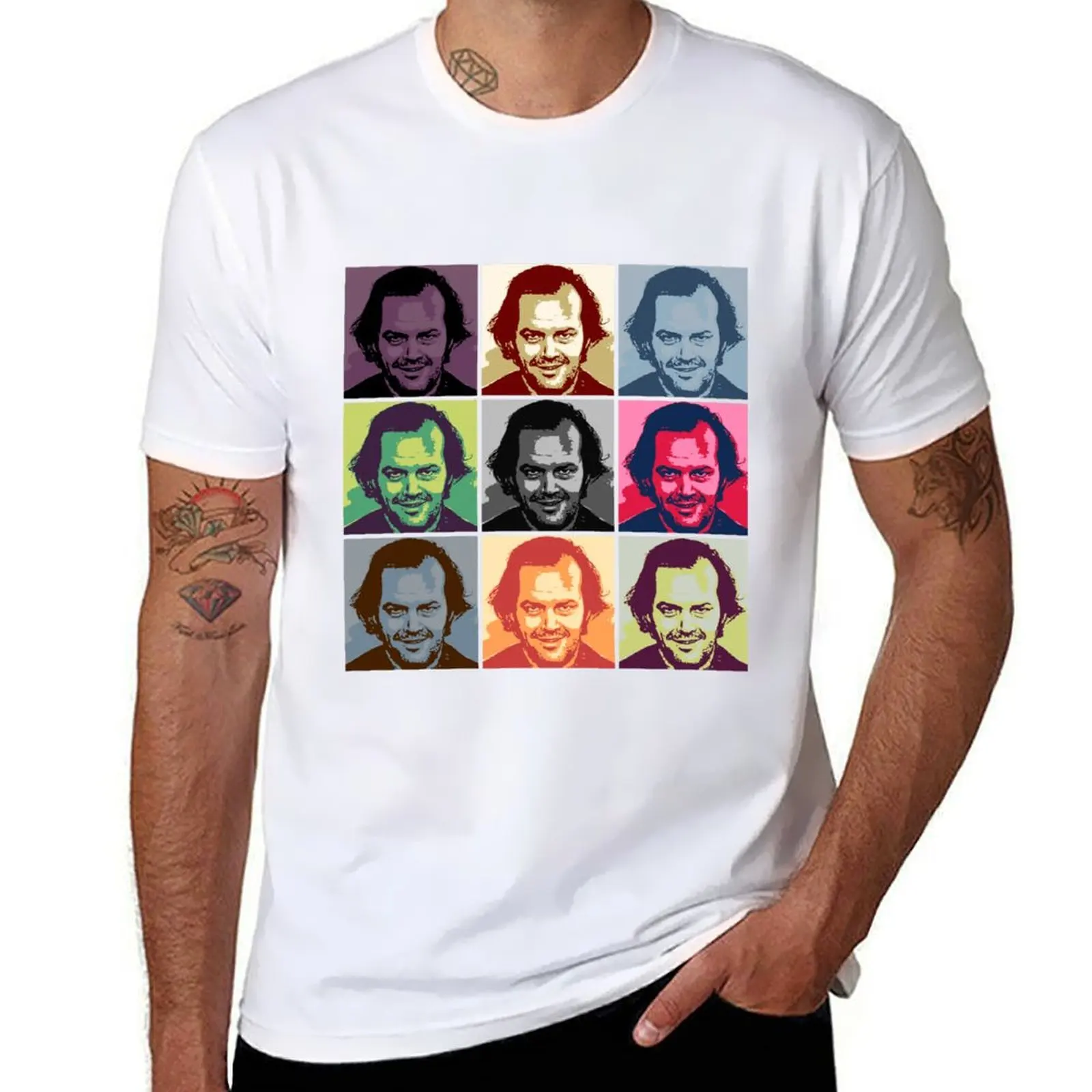 

Jack Nicholson Torrance Shining Iconic Pop Art T-Shirt Basic Plain Tee for Spring and Summer