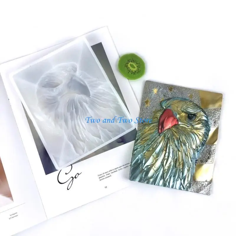 HX6F DIY اليدوية الحيوان عرض المنزل الحرفية فريدة من نوعها النسر جدار ديكور الراتنج العفن #2