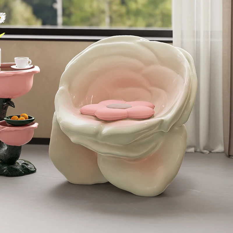 Rose Leisure Living Room Balcony Bedroom Model Room Single Backrest Chair