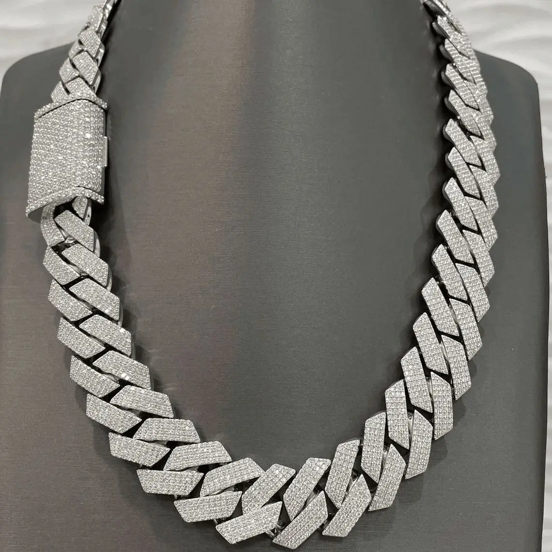 Most Selling Unisex Luxury Fashion Statement 22mm Iced Out Miami Cuban Link Hip Hop Chain Necklace for Sale