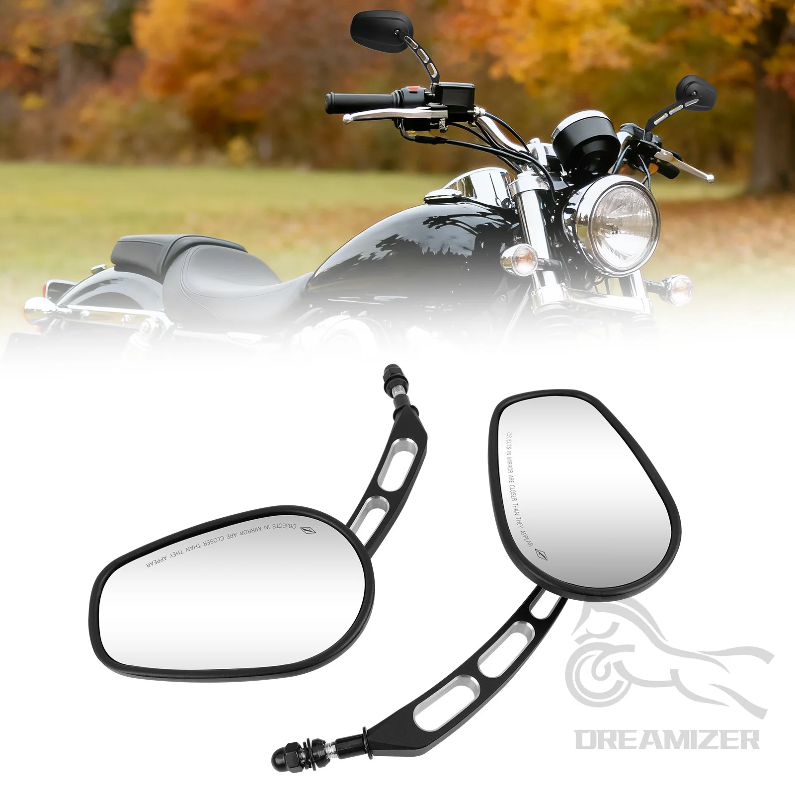 Espelho Retrovisor Lateral de 8mm para Harley Road King Touring XL 883 Sportster Fatboy Dyna FXDF FLSTF Softail Springer V-ROD