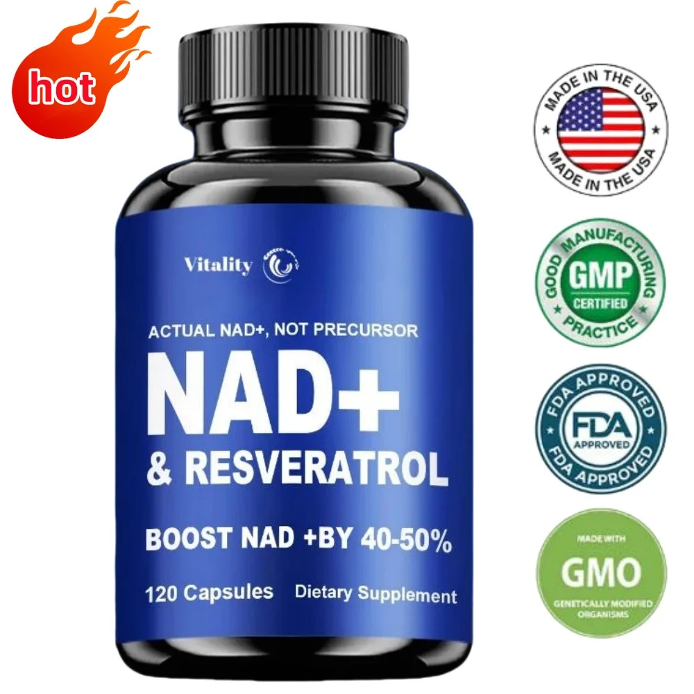 Nad Supplements, Supplements With Resveratrol + Vitamin B3, Nad Plus Supplements - Supports Cellular - 120 Capsules