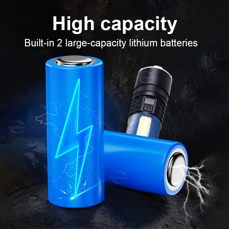 Most Powerful LED Flashlight 9000LM High Power Rechargeable Torch Tactical Lantern Ultra Powerful COB Flashlight With Usb Charge