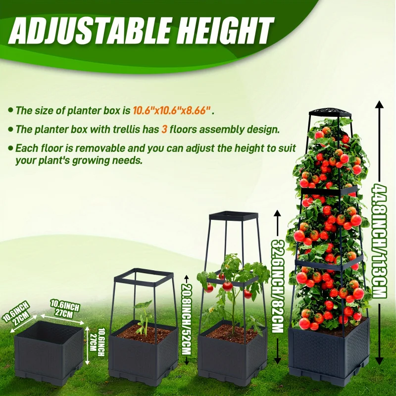 Tomato Planting Box44.8Inch Climbing Frame Self-Watering Ladder Bracket for Climbing Plants, Special for Courtyard and Balcony