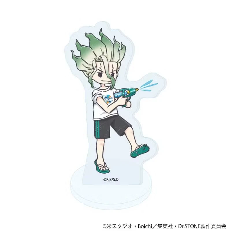 Dr. Stone Water Gun Series Acrylic Stand Senku Taiju Tsukasa Kohaku Chrome Desktop Ornament Fans Keychain Gifts