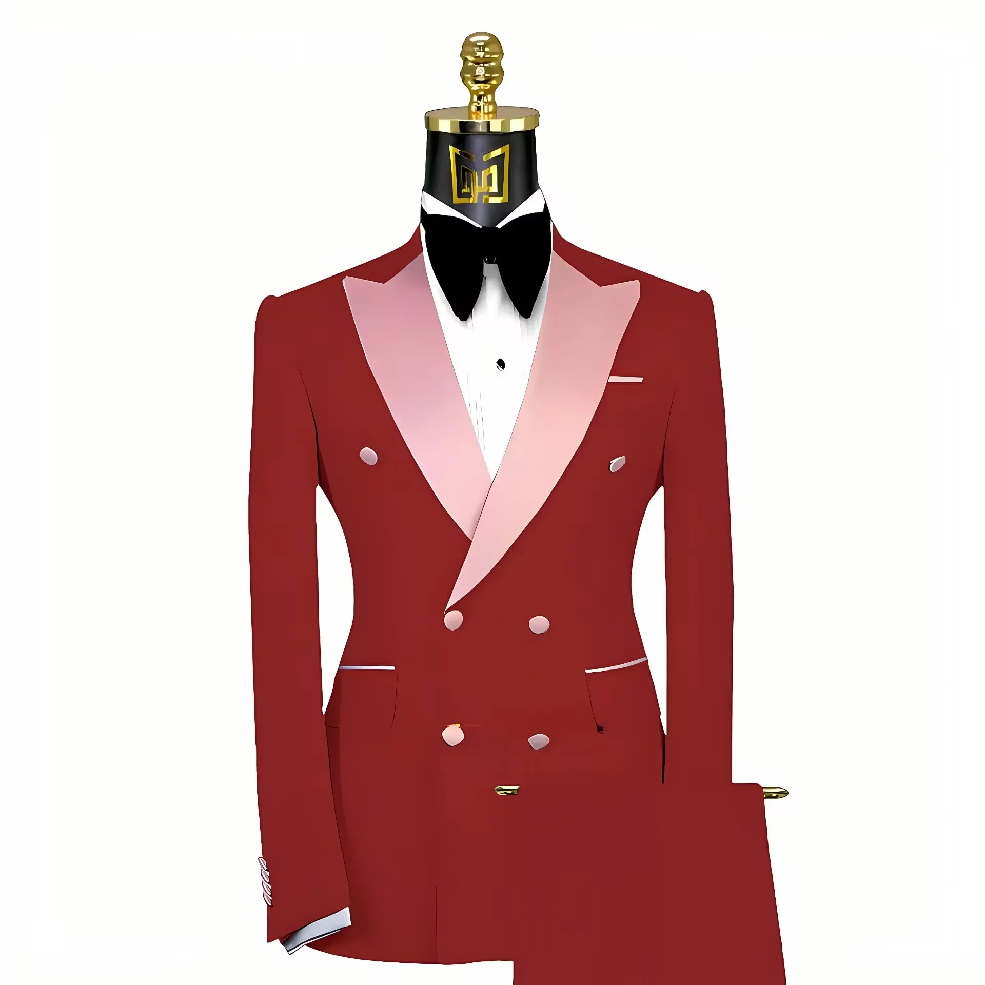 Men's 2-piece suit, Pink Peak Lapel Double-breasted Tuxedo Sky Blue Fashionable Summer Wedding Party Graduation Dress, Handmade