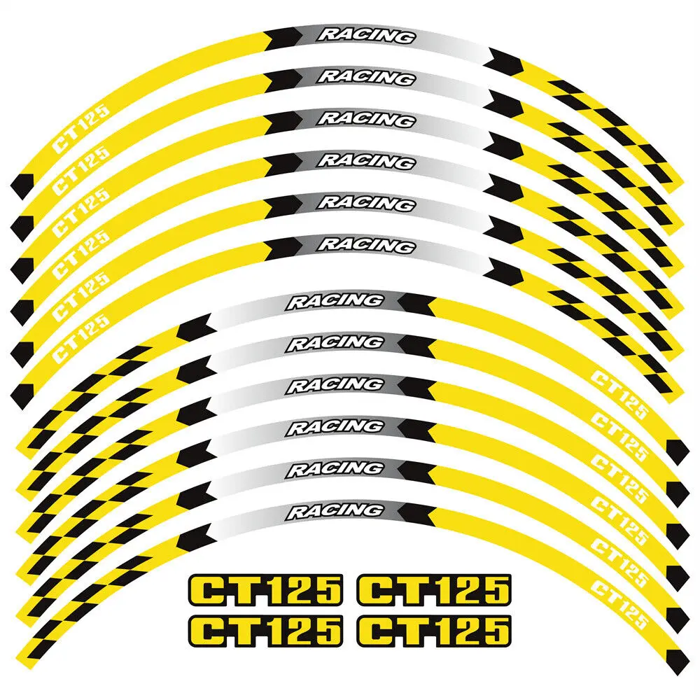 17`` Wheel Rim Sticker Decals Emblems Reflective sticker for motorcycle For HONDA CT125 Trail 125 Hunter Cub