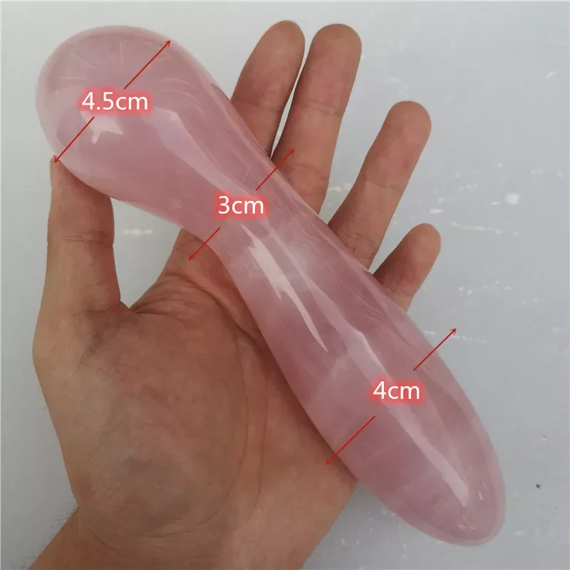 Natural Pink Quartz Crystal Gemstone Massage Stick, Large Length and Width, Yoni Wands, Goddess Wand, Healing for Women