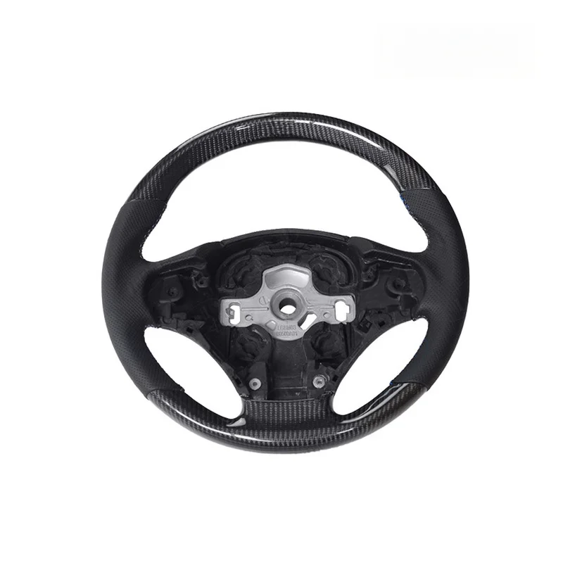 Suitable for BMW 3 Series F30, black three-color stitching, center logo, carbon fiber steering wheel