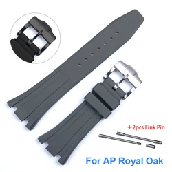 26mm 27mm Rubber Strap for AP Royal Oak Waterproof Replacement Bracelet for GA2100 GA-2110 Soft Silicone Watchband with Link Pin