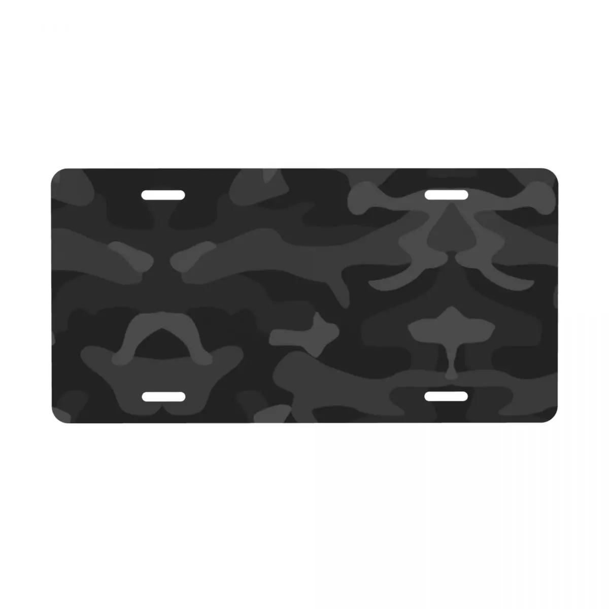 Black Camouflage Pattern License Plate Personalized Military Camo Decorative Car Front License Plate Cover Aluminum Vanity Tag