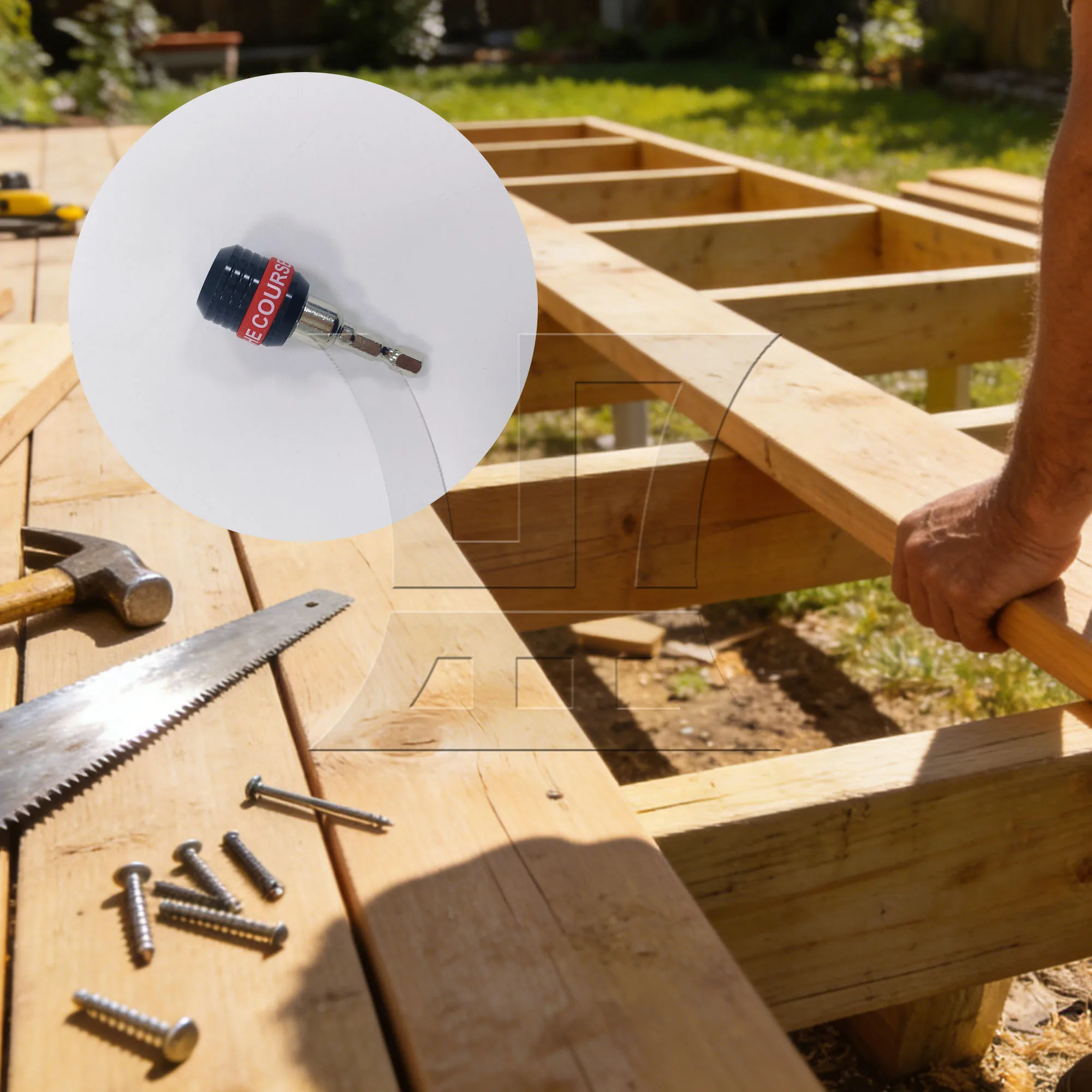 

1pc Hex Shank Drill Chuck 6cm Chromium Vanadium Steel for Build Decks Wooden Frames