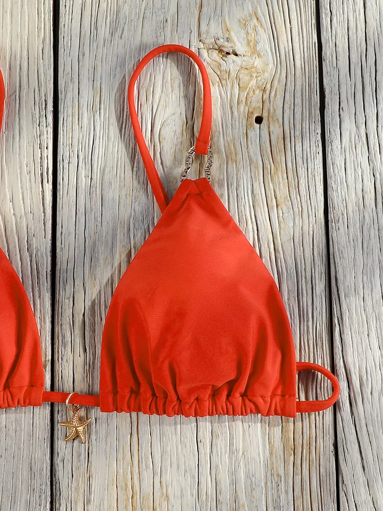 Conjunto de Bikini Triangular para Mujer, Traje de Baño Sexy, Biquinis Bandeau 2026, Traje de Baño de Cintura Baja, Bikinis para Playa, Traje de Baño con Bordes