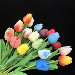 5/10pcs PU Tulip Simulation Flower Artificial Flowers Fake Tulips Real Touch Flower Arrangement Bouquet for Home Wedding Decor