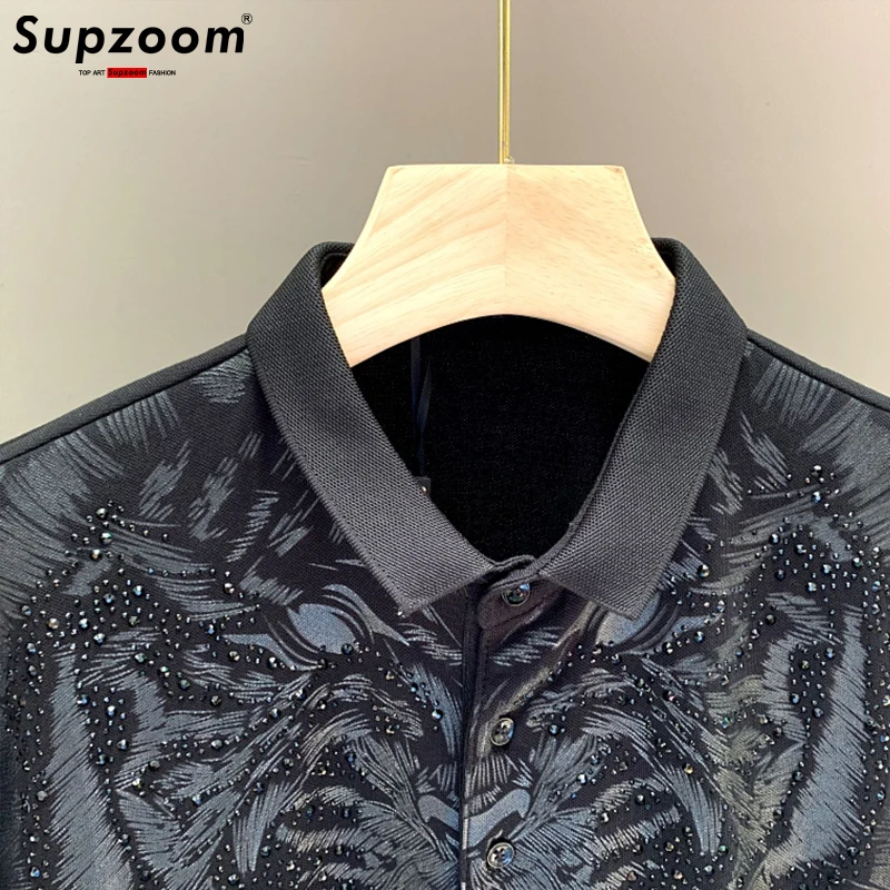 Supzoom-Camiseta con estampado de cabeza de tigre para hombre, Polo corto de punto, informal, sólido, de algodón, de ocio, para verano, novedad de