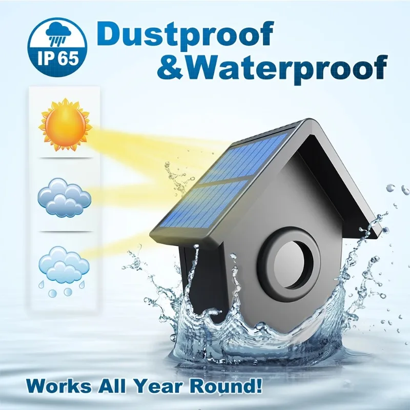 800M Wireless Property Alert System, Solar-Powered Motion Detector & Portable Receiver, Weatherproof Outdoor Security Sensor