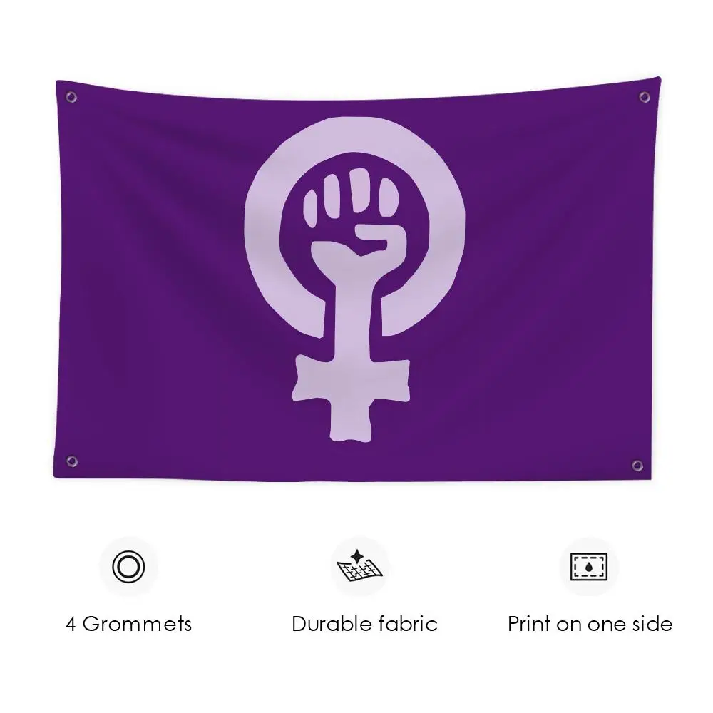 

Feminist Purple Women Rights Flags 3x5 Ft Custom Banner For Garage Door Room Decor Wall Out Decoration With Metal Buckle
