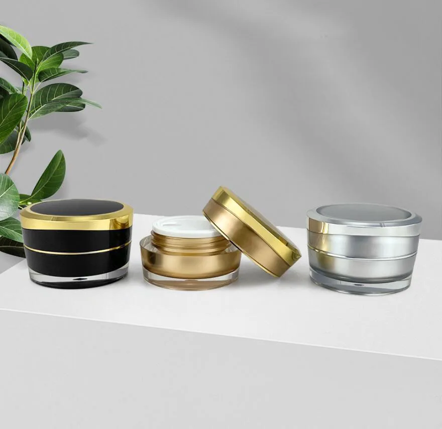 15g gold/silver/black acrylic jar pot tin day cream/eye serum/essence/moisturizer gel hyaluronic acid skin care cosmetic packing