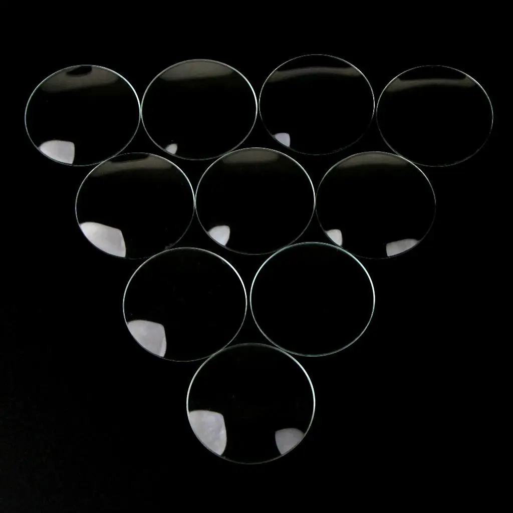 10 Pieces/Pack Mineral Transparent Watches Lens Replacement for Watchmaker Repair 24/25/26/27mm