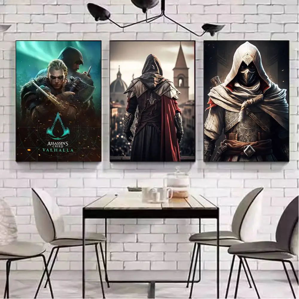 لعبة A-Assassin S C-Creed ملصق الفيلم الكلاسيكي الفن مع المطبوعات غرفة نوم المنزل غرفة المعيشة الديكور هدية #6