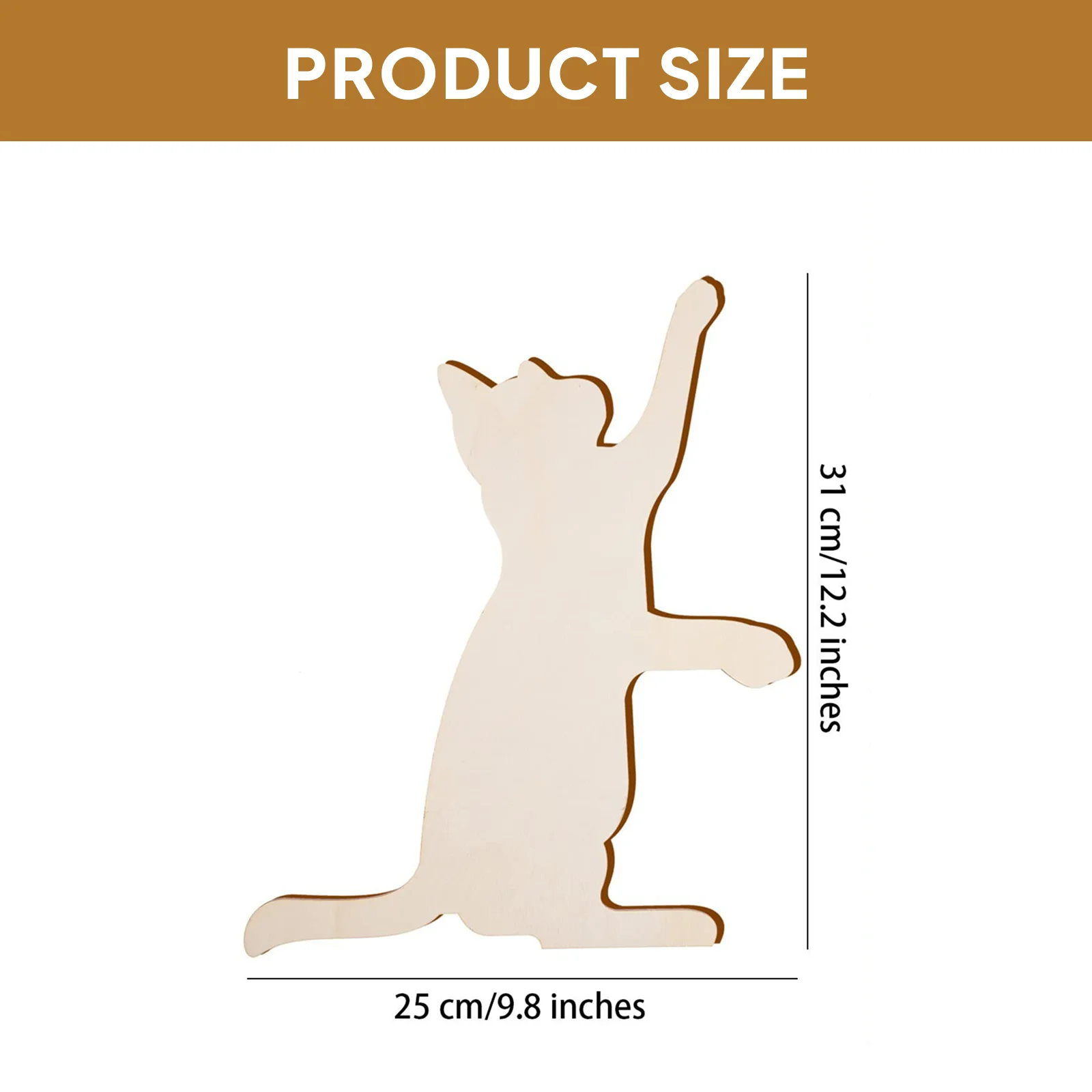 4 قطعة القواطع القط قطع خشبية اللوحات شكل القط اليدوية خفيفة الوزن الحلي شرائح خشبية فارغة DIY بها بنفسك الحرف الديكور #6