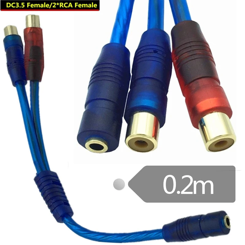 Audio cable split in two, 3.5mm to double lotus head RCA plug, mobile phone, computer, power amplifier, speaker conversion cable