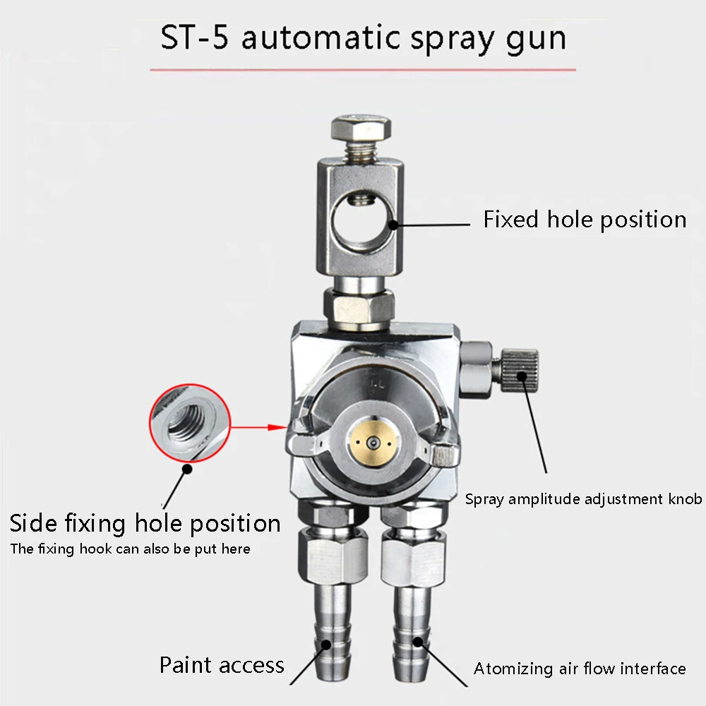 ST-6 Automatic Spray Gun Manual Pneumatic Pressure Spray Gun Spray Gun Kit 0.5 0.5 1.3 1.3 Spraying Tools Water-Based Spray Gun