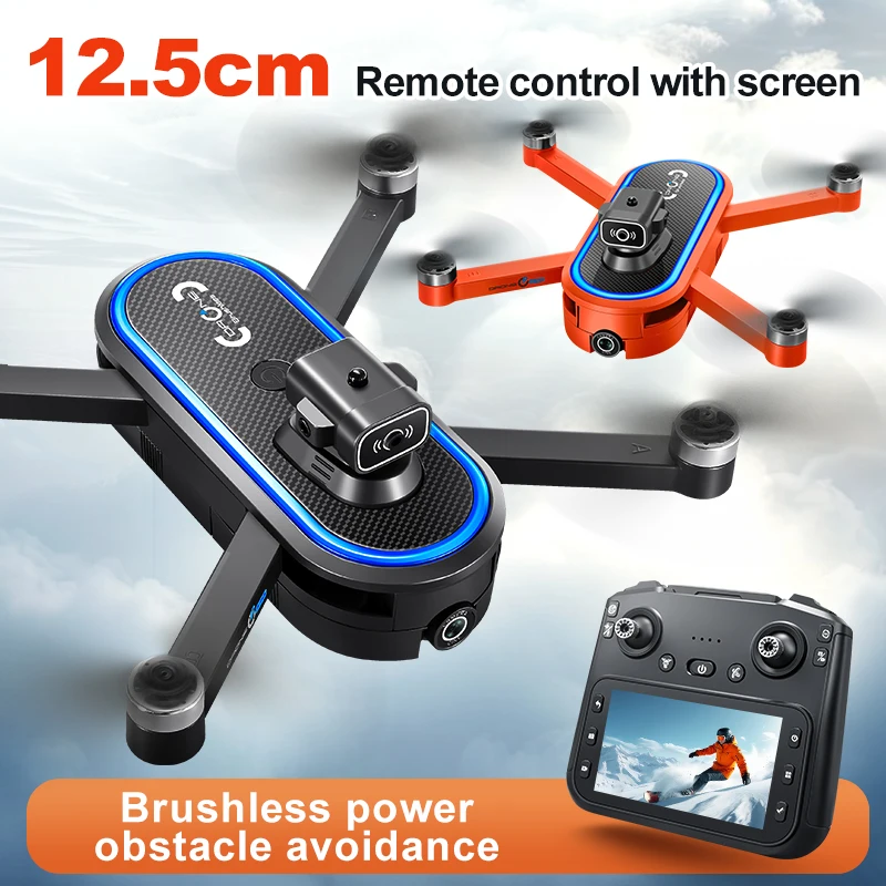 S186 Mini Drone 4K Professional HD Camera with Large Screen 2.4G WIFI FPV Dron Brushless Optical Flow Hover Folding Quadcopter