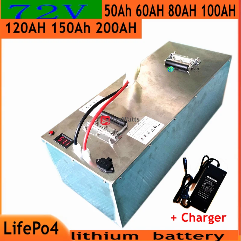 

72V 50Ah 60AH 80AH 100AH 120AH 150Ah 200AH LifePo4 Lithium Battery, Golf Cart, Electric Vehicle+Charger