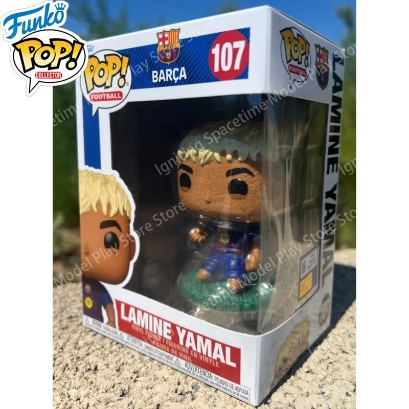 Figura Funko Pop del Futbolista Lamine Yamal de FC Barcelona en Pose de Rodilla # 107 Brazos Cruzados en Pie # 74 Figuras Coleccionables de Vinilo, Modelos Decorativos
