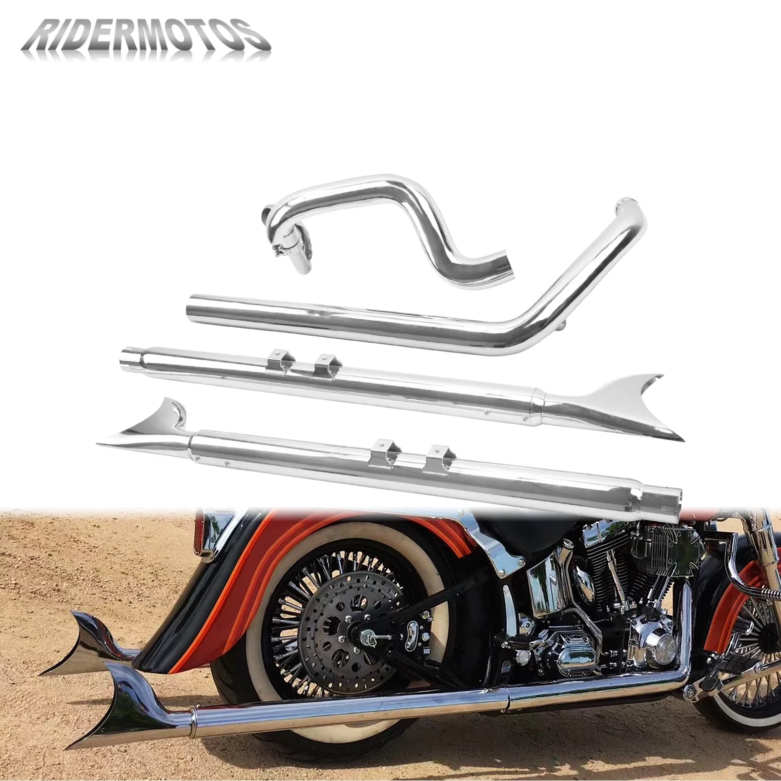 

Система выхлопной трубы для мотоцикла, двойная выхлопная труба для Harley Softail Slim FLS Springer Classic FLSTSC Fatboy FLSTF FLSTN 07-2017