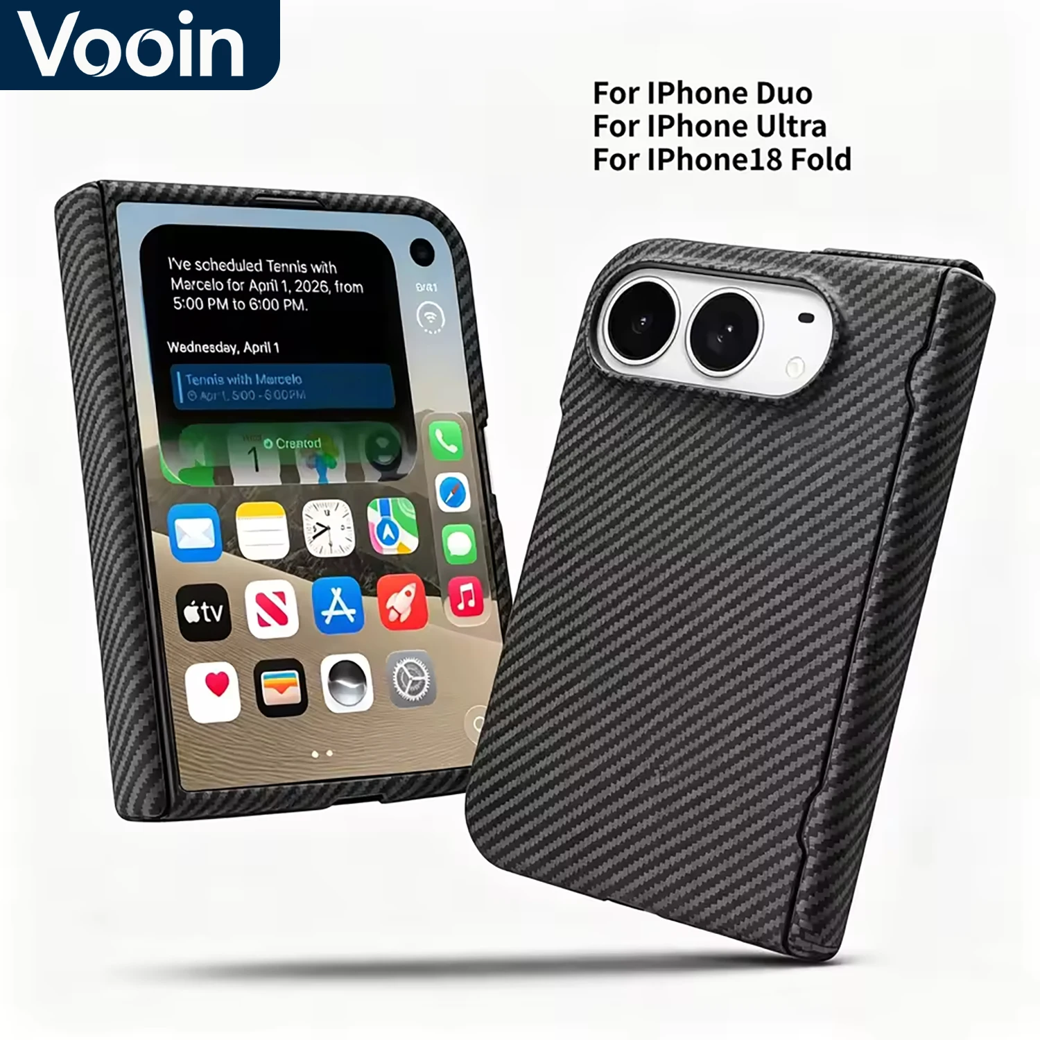 Coque de téléphone magnétique à design fin en fibre de Kevlar 600D pour iPhone Duo, antichoc, charge sans fil, coque rigide pour iPhone Ultra