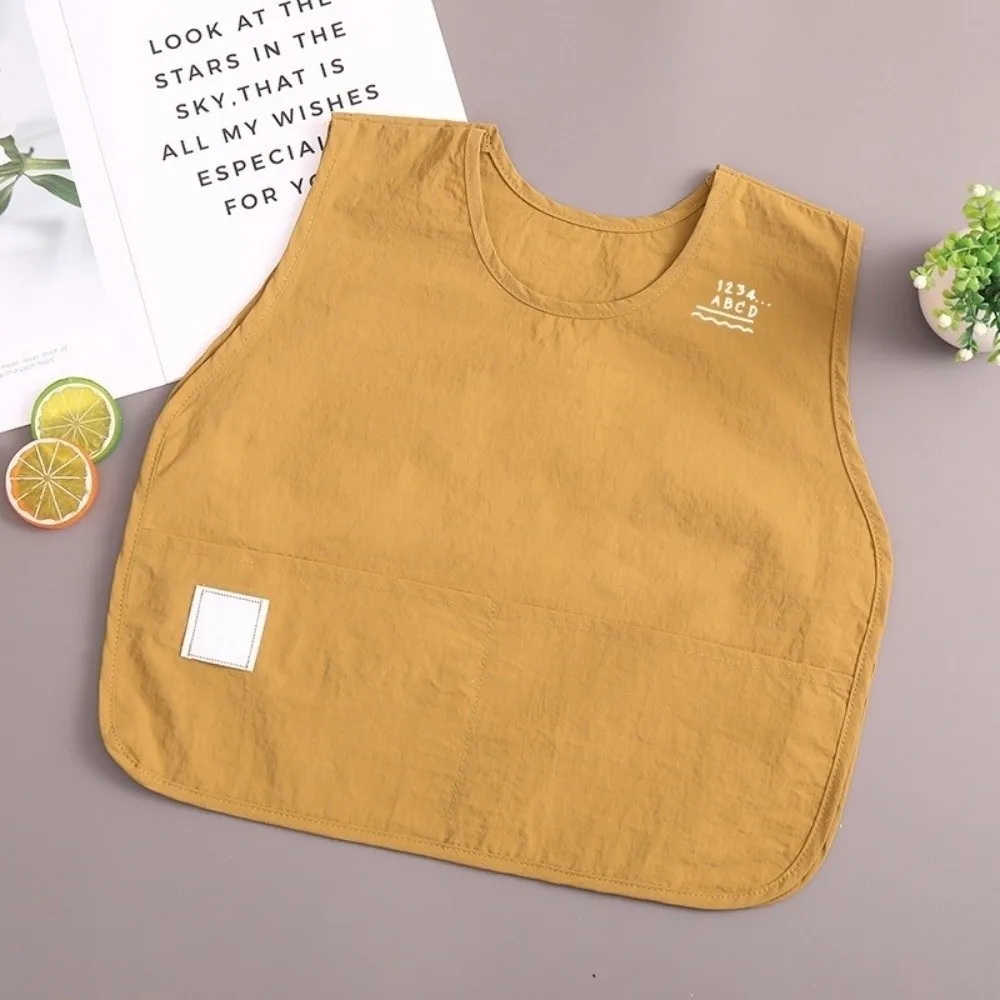 New Taslon Eating Bibs Solid Color Sleeveless Infant Apron Waterproof Multi-functional Toddlers Aprons Infant Care