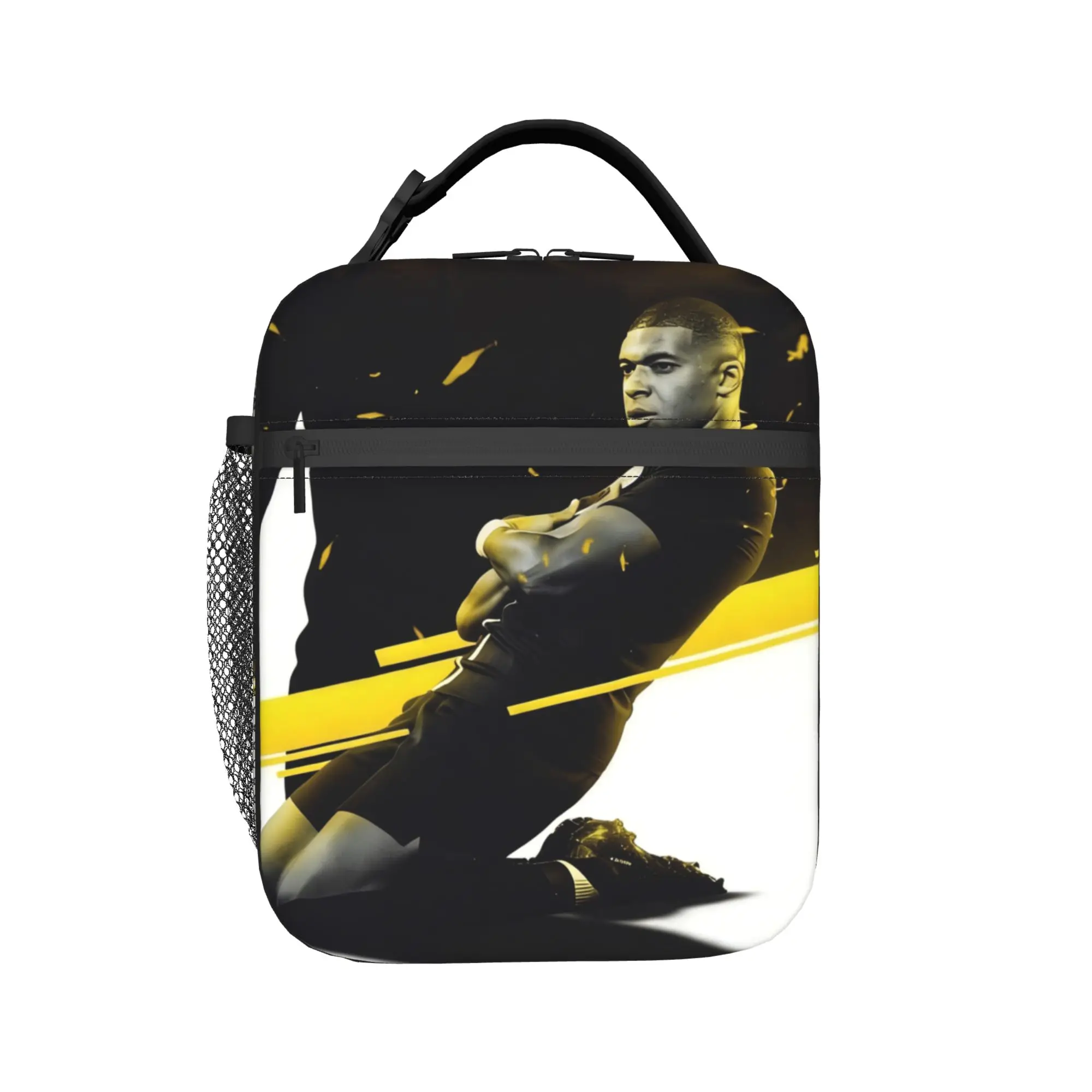 M-Mbappes Insulated Lunch Bag Portable Football Soccer Meal Container Thermal Bag Tote Lunch Box Office  Picnic Bento Pouch