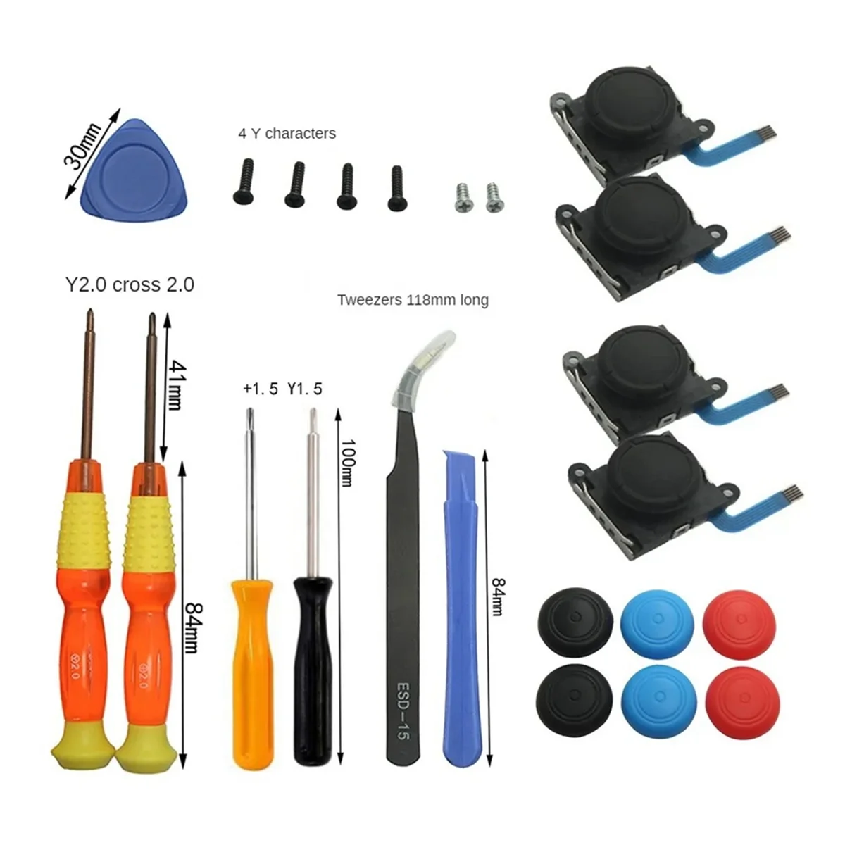 AT-23PCS Set 3D Analog Joystick For NS Switch Lite Joycon Controller Joystick+Screwdriver+Joystick Cap Repair