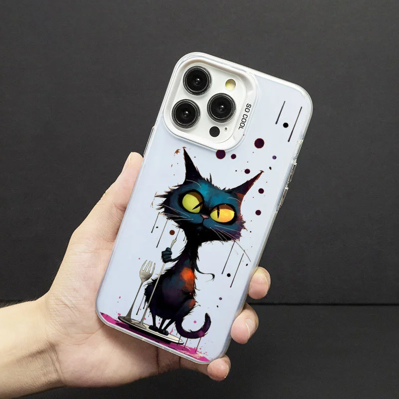 Case for IPHONE11 11PRO 12 12PRO Skin matte 13PRO 13PROMAX 14PRO 15 15PRO anti-drop 15PROMAX oil painting cat mobile phone case