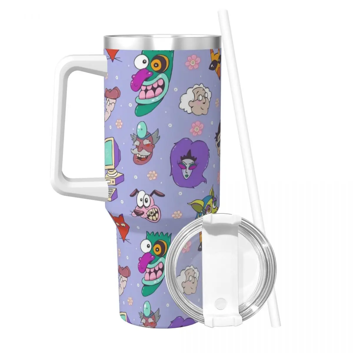 

C-Courage Cowardly Dog Стакан Горячие напитки Бутылка для воды Изолированная кофейная кружка из нержавеющей стали Дизайн дорожных кружек Чашка