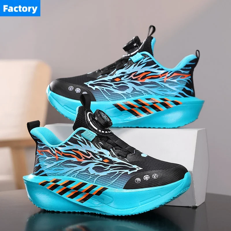 

Новые противоскользящие детские кроссовки для мальчиков, легкие повседневные кроссовки для бега и ходьбы с модным рисунком дракона, удобная спортивная обувь