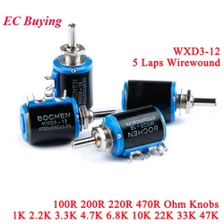 WXD3 WXD3-12 Multi-turn Potentiometer 5 Laps Wirewound 100R 200R 220R 470R 1K 2.2K 3.3K 4.7K 6.8K 10K 22K 33K 47K Ohm Knobs
