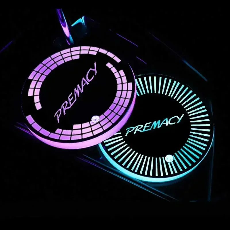 متعدد الألوان سيارة كوستر ضوء لمازدا بريماسي شعار LED السيارات كأس الماء حامل حصيرة المحيطة مصباح الملحقات الداخلية #6