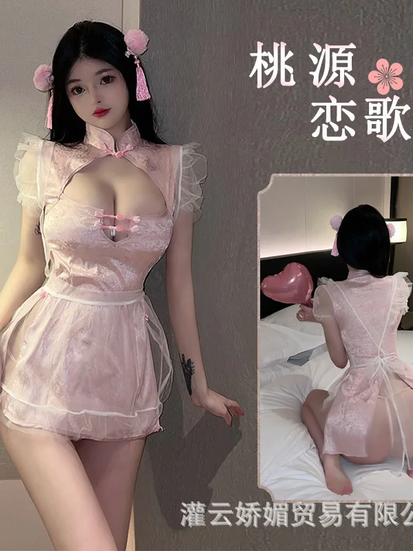 T かわいいガールシャツミニドレススクエアカラーセクシーな中空プレートバックルチャイナ制服ホットドレスエレガントなファッション韓国女性 8UT