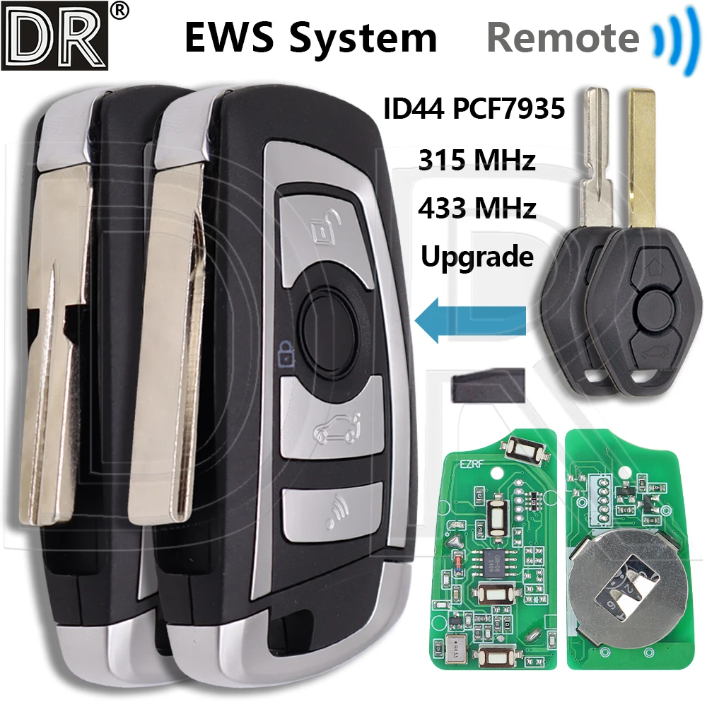 

Great Upgrade EWS System ID44 PCF7935 315/433MHz Flip Car Remote Key For BMW 1 3 5 7 Series X3 X5 Z3 Z4 E38 E39 E46 E65