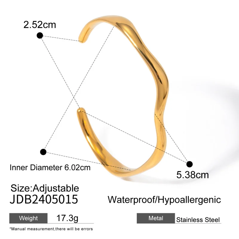 Bracelet à anneau uni en acier inoxydable de Style européen américain, Bracelet ouvert classique en acier titane de qualité supérieure 18 carats