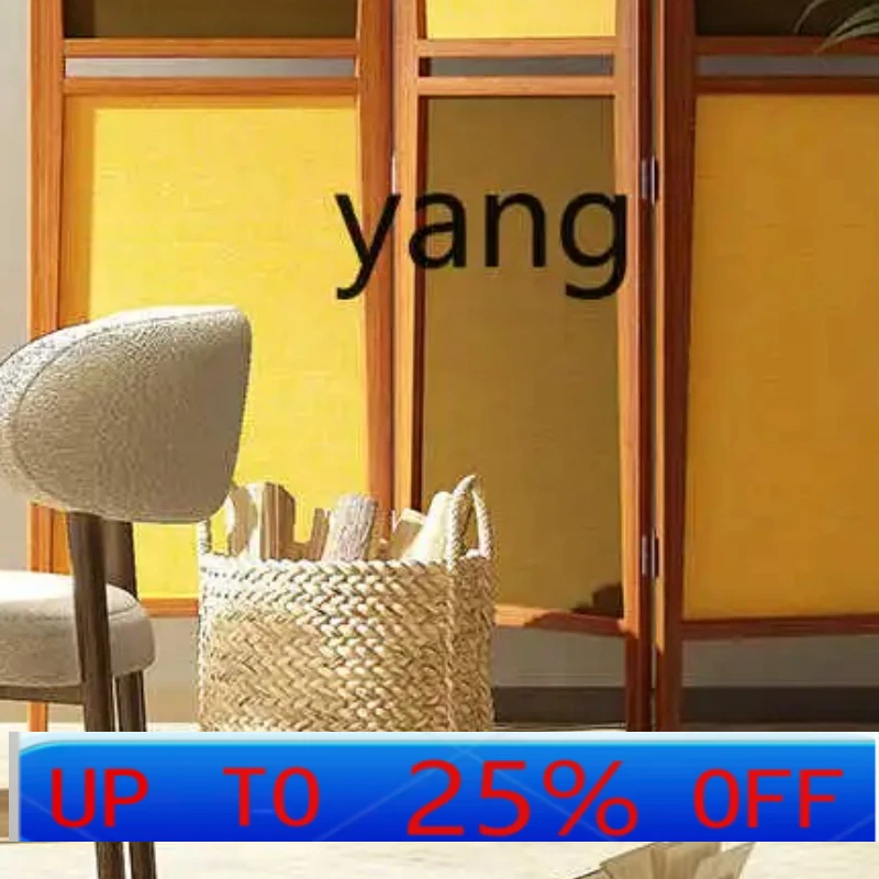 

LMM Screen Restaurant Solid Wood Fabric Craft Partition Retro Folding