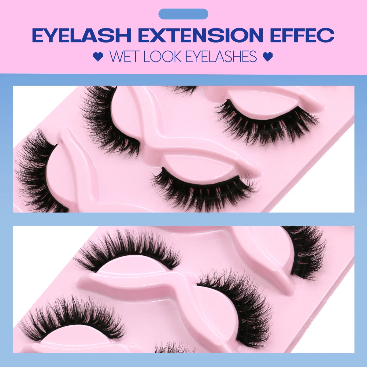 Groinneya-つけまつげ,猫の目,自然な外観,ふわふわのストリップ,5ペア