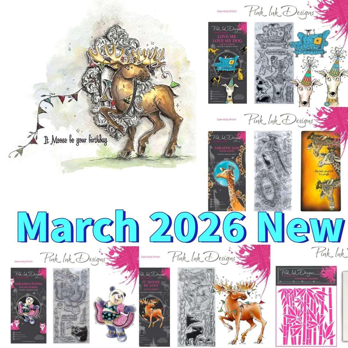 

March 2026 New Dog Panda Giraffic Clear Stamps Whispering Bamboo Stencil for DIY Scrapbook Embossed Paper Template Supplies
