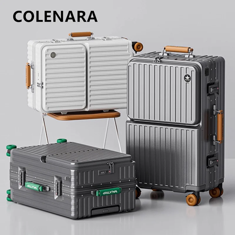 COLENARA Multifunctional Suitcase Front Opening Boarding Case Laptop Trolley Case USB Charging 20