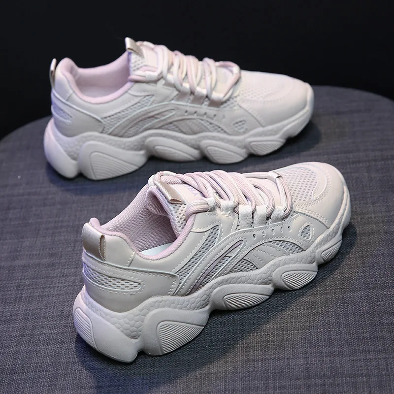 2025 Women Mesh Sneakers Lace-Up Canvas Sneakers Women Summer Platform Shoes Breathable Casual Women Sport Woman Designer Shoes