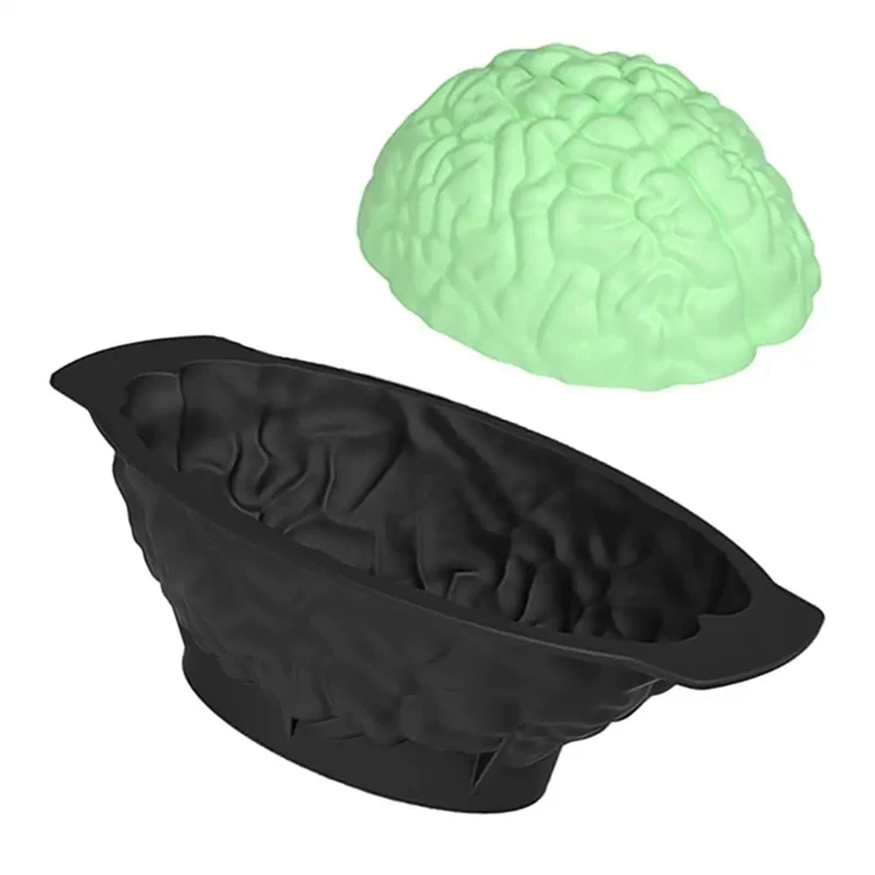 3PCS Brain Jello Mold Humans Brain Cake Mold Halloween Mold Realistic Brain Shape Brain Mold For Cake Decor Durable Easy To Use